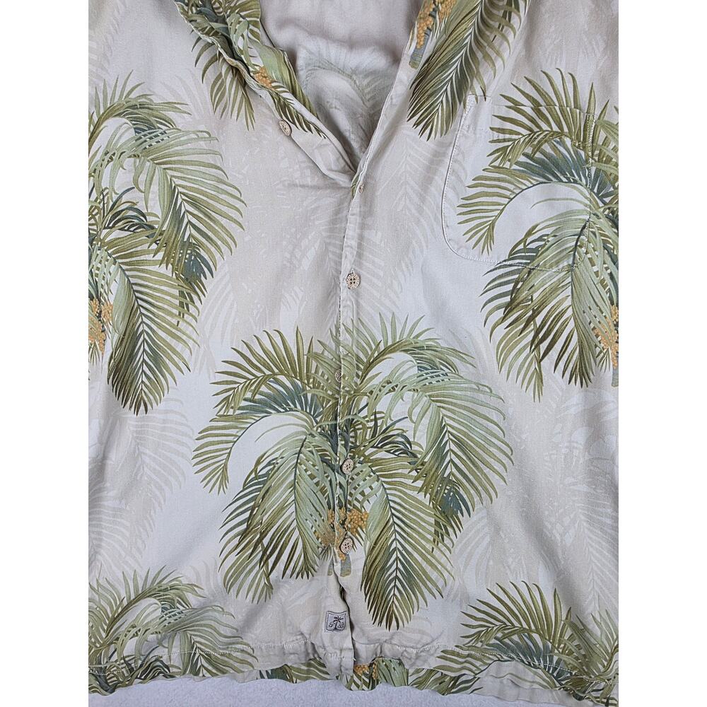 Tommy Bahama Vintage Silk Palm Tree Button Down Size Large Tall - Picture 4 of 11